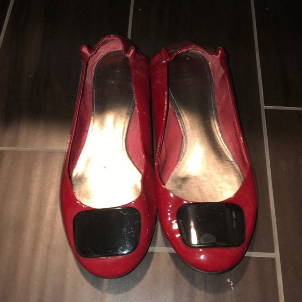 Ann Taylor Red & Black Flats